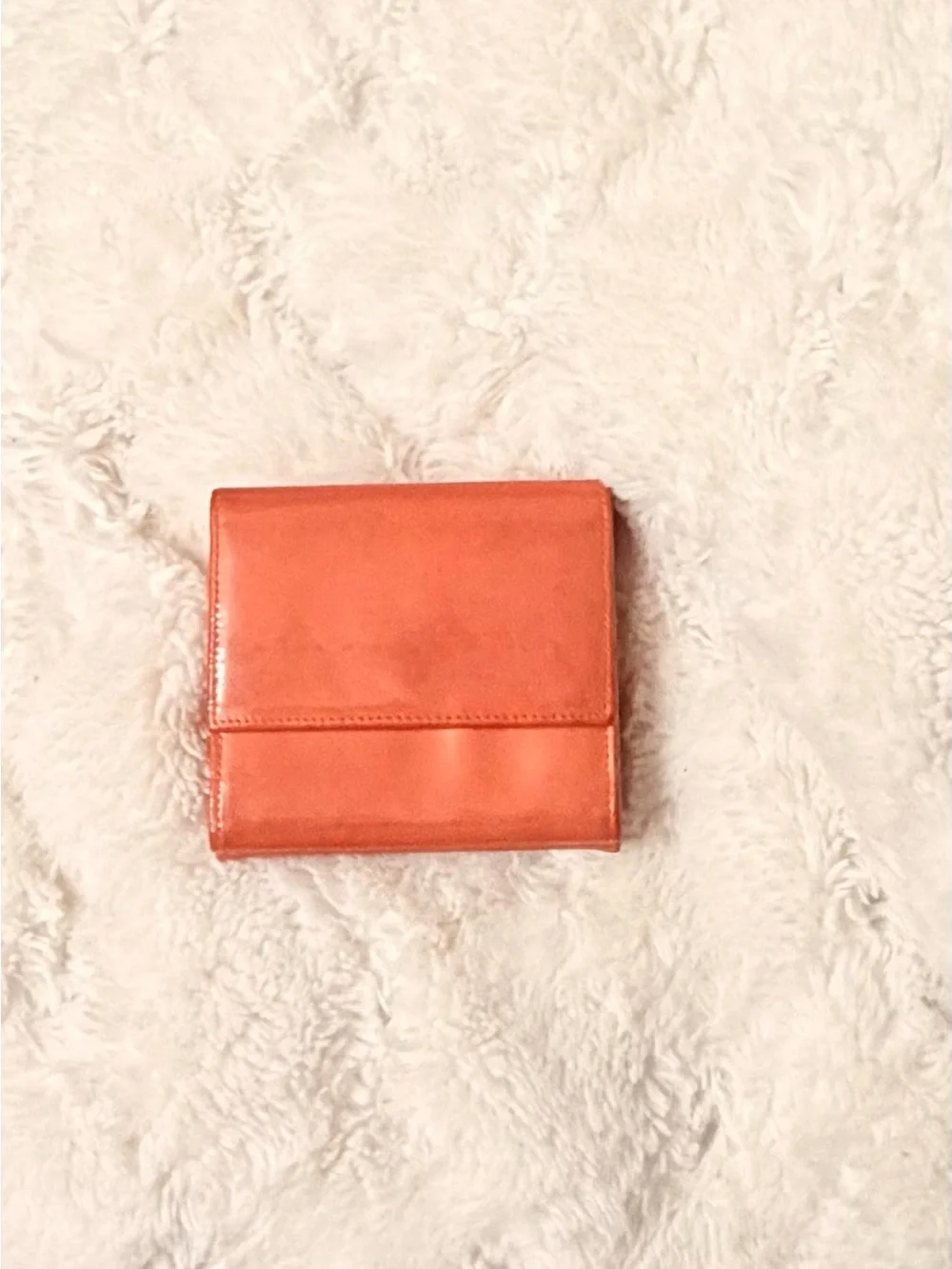 CHANEL Orange Patent Compact CC-Logo Wallet